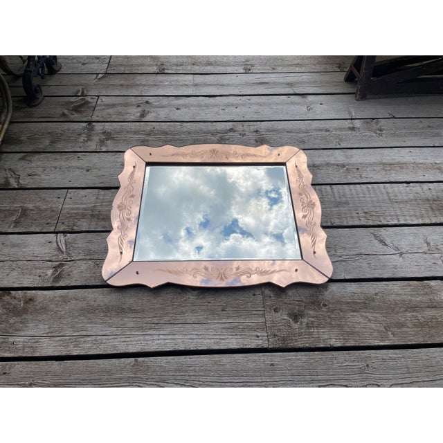 Venetian Pink Mirror, 1950s For Sale - Image 6 of 8