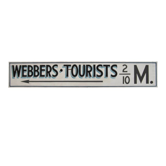 Circa 1950s Webber's Tourists Sign For Sale