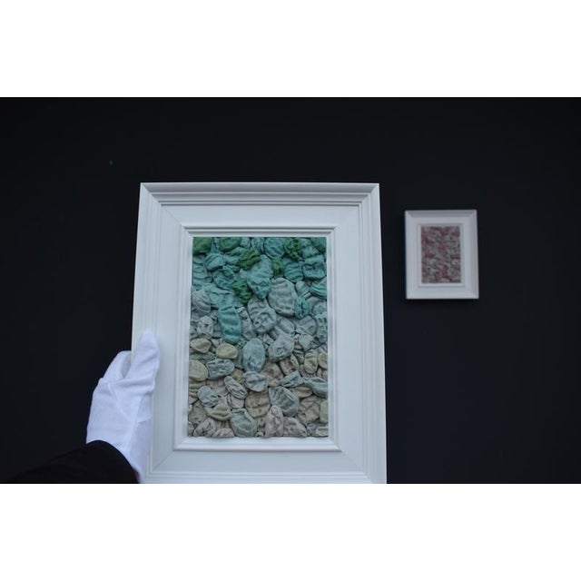 Gold Framed Wall Relief in Pink and Gray with Recast Gum Forms in Dental Silicone, 2010s For Sale - Image 8 of 9