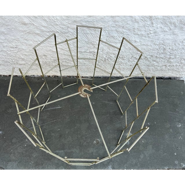 Brutalist Vintage Lamp Shade Chandelier Ceiling Fixture Metal Wire Brutalist Modern Jere For Sale - Image 3 of 6