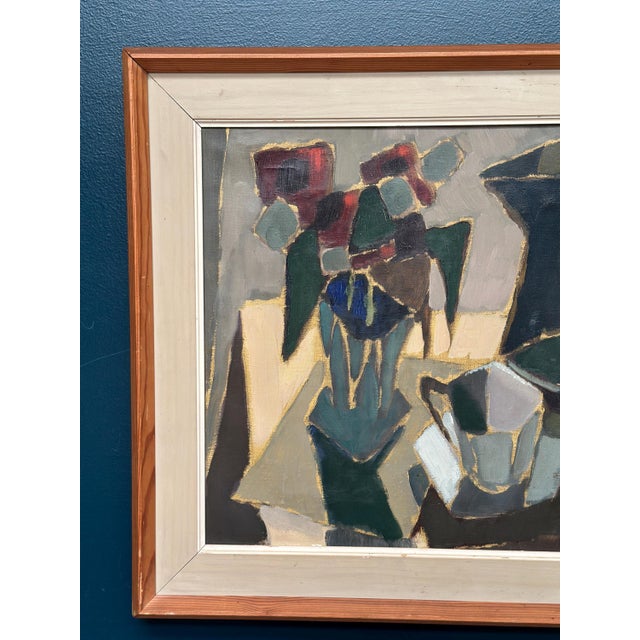 Mid-Century Modern Sven Johansson, Cubist Still Life, 1960s, Oil Painting on Panel, Framed For Sale - Image 3 of 18