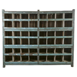 Workshop Cabinet with 48 Wooden Compartments, 1940s For Sale