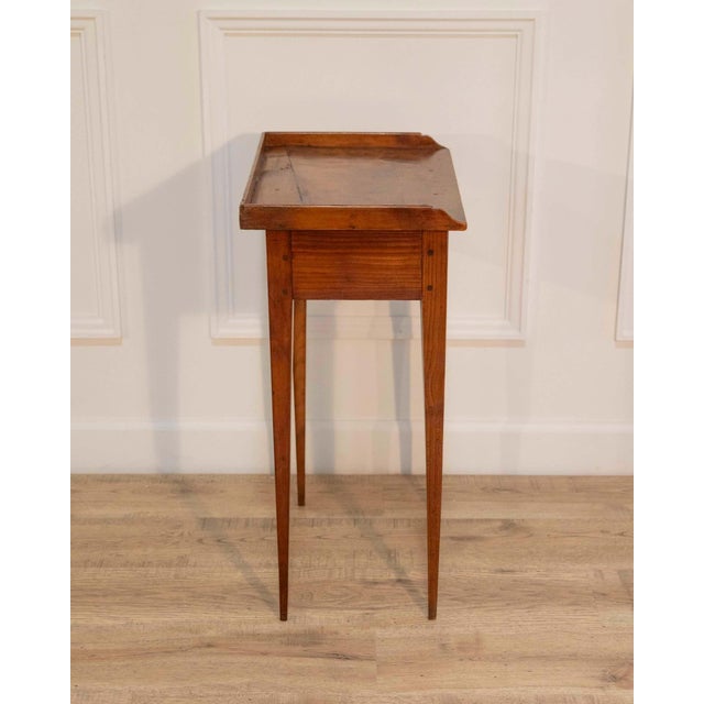 19th Century 19th Century Louis XVI–Style Walnut Side Table with Gallery Top, France For Sale - Image 5 of 10