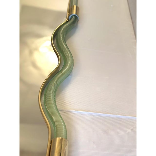 White Wave Mirror in Green and Gold Torchon by Simoeng For Sale - Image 8 of 11