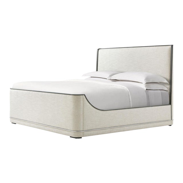 Upholstered Art Deco Bed - Cal King For Sale