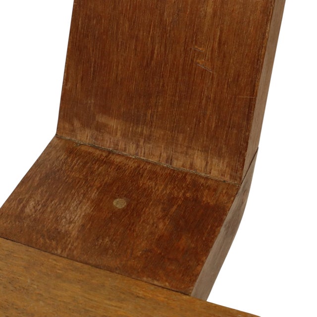 Mid-Century Modern Spanish Brutalist Tripod Chair in Oak For Sale - Image 12 of 14