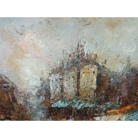 1960s Pariscape Impressionist Painting by Barton For Sale - Image 4 of 6