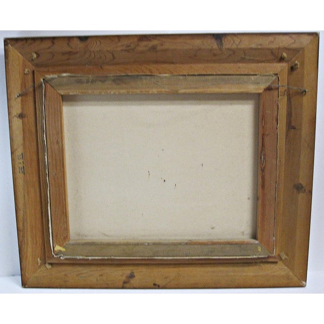 Signed Vintage Oil on Canvas Cottage Landscape Painting For Sale - Image 9 of 9
