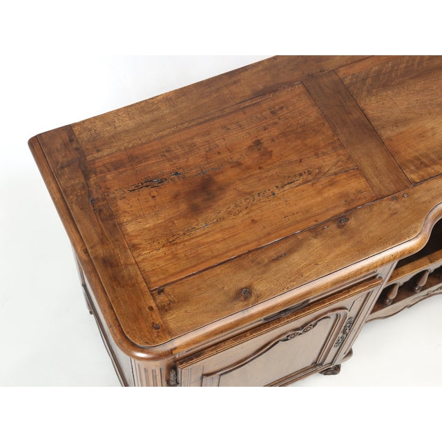 Mid 19th Century Antique French Walnut Buffet With Unusual Open Center for Display Great Patina For Sale - Image 5 of 12