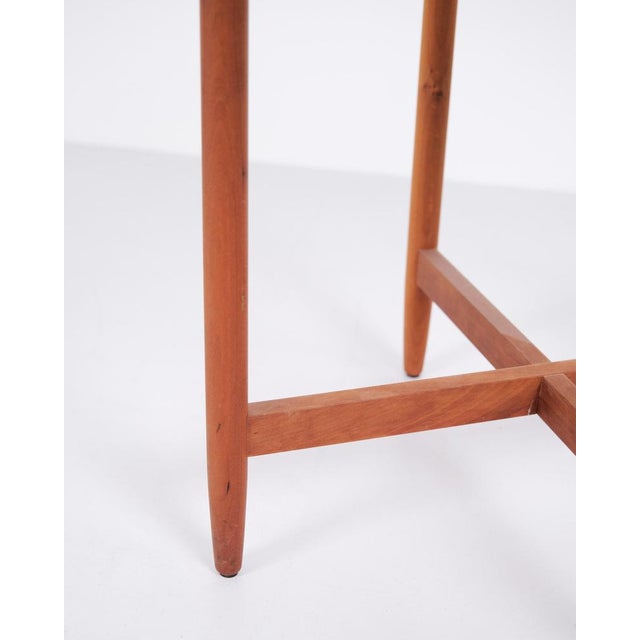 1960s Swedish Cherrywood Side Table with Round Glass Top, 1960s For Sale - Image 5 of 10