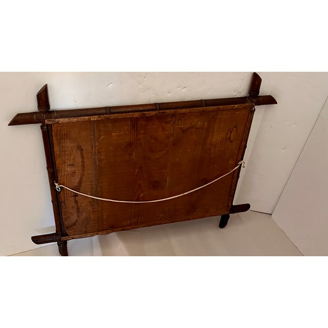 1930s Framed Antique Faux Bamboo Mirror For Sale - Image 10 of 12