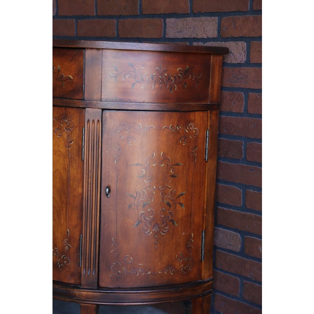 2000 - 2009 Ethan Allen Handpainted Demilune Console Cabinet For Sale - Image 5 of 6