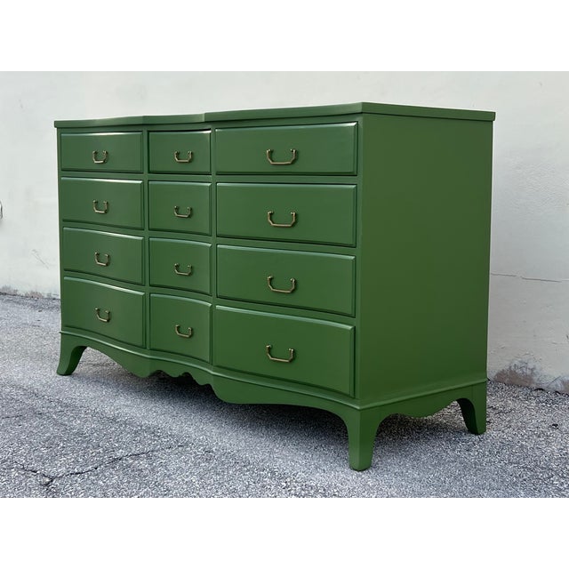 Late 20th Century Green Dresser of Twelve Drawers For Sale - Image 4 of 14