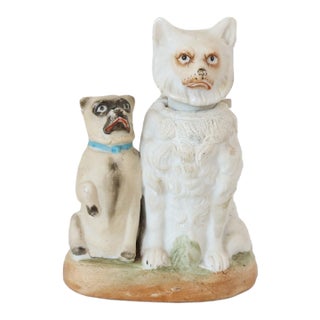Antique Pug and Pomeranian "Nodder" Figure For Sale