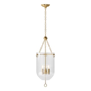 Regina Andrew Roxie Fluted Glass Pendant, Natural Brass For Sale