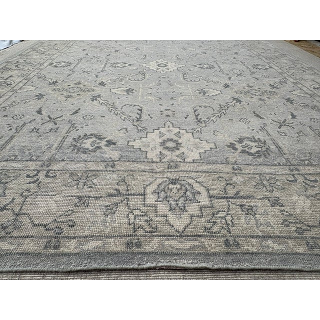 Rh Allegra Wool Rug – 8x10 Silver / Sand | Hand-Knotted | Oushak-Inspired Design For Sale - Image 13 of 18