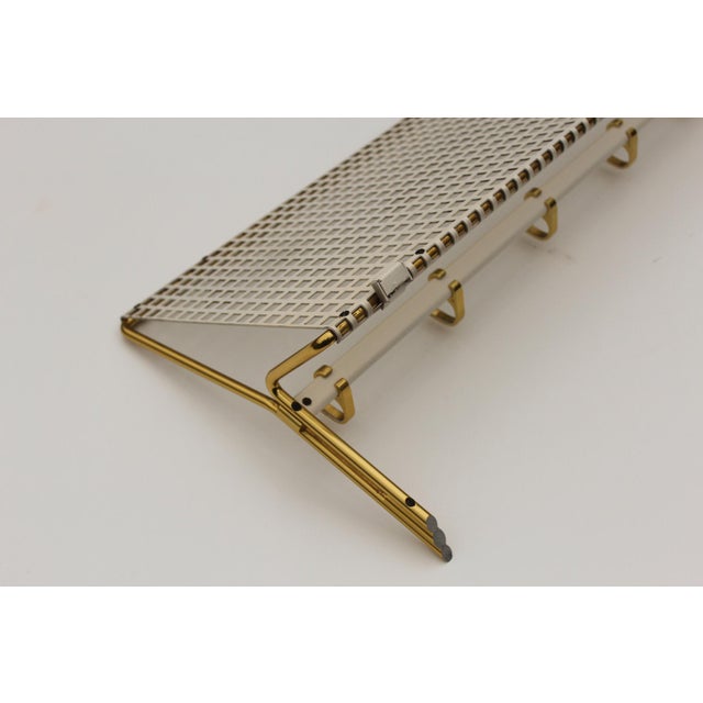 Gold Mid-Century Wall Coat Rack in Perforated Metal, 1950s For Sale - Image 8 of 18