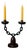 Brutalist Double Candelabra in Carved Wood and Wrought Iron, 1960s For Sale