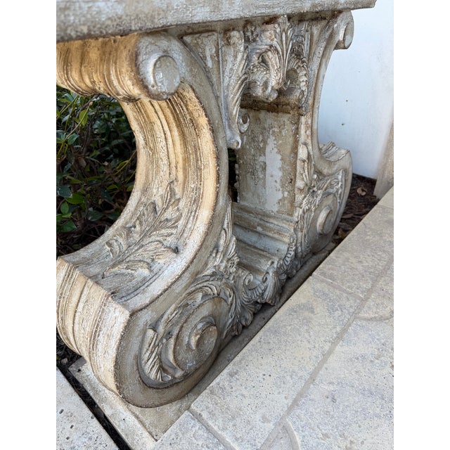 Stone 1990s Solid Stone Architectural Pedestal Console Garden Base For Sale - Image 7 of 7