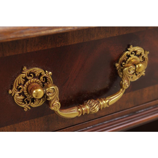 Maitland Smith Leather Top Oval Partners Desk For Sale - Image 11 of 18