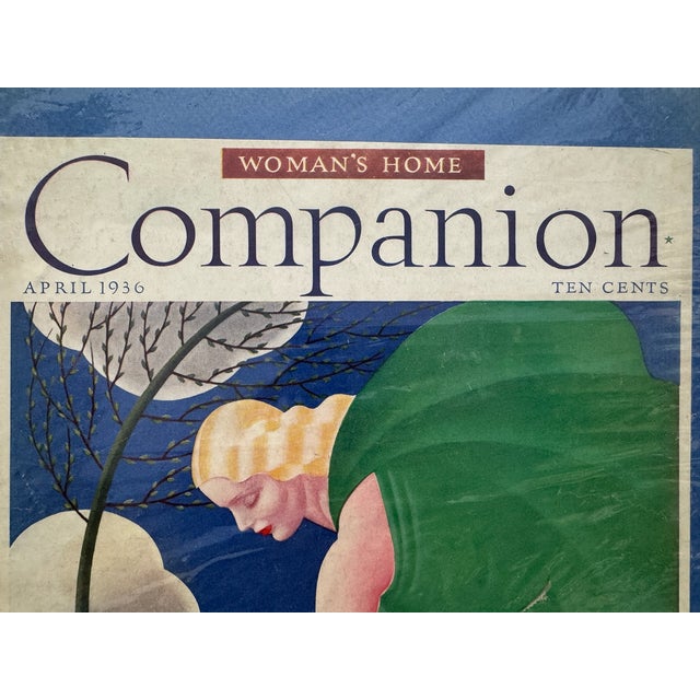 Art Deco 1936 Original Woman's Home Companion Magazine Cover, April, William P. Welsh, Art Deco, Matted For Sale - Image 3 of 4