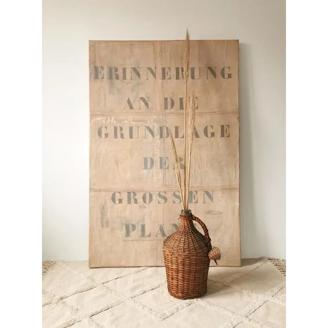 Mid-Century Modern Vintage Wine Balloon with Raffia Basket, Italy, 1950s For Sale - Image 3 of 12