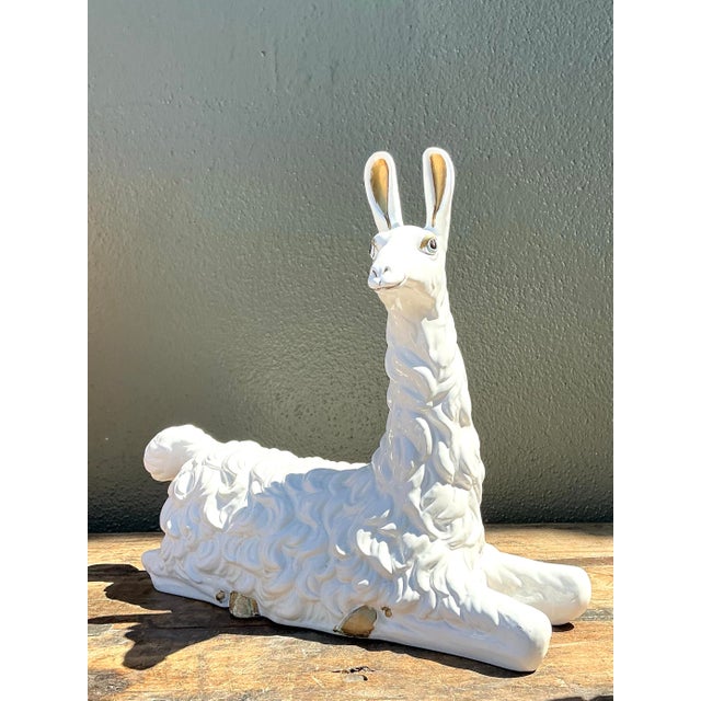 Vintage Glazed Ceramic Llama For Sale - Image 11 of 12