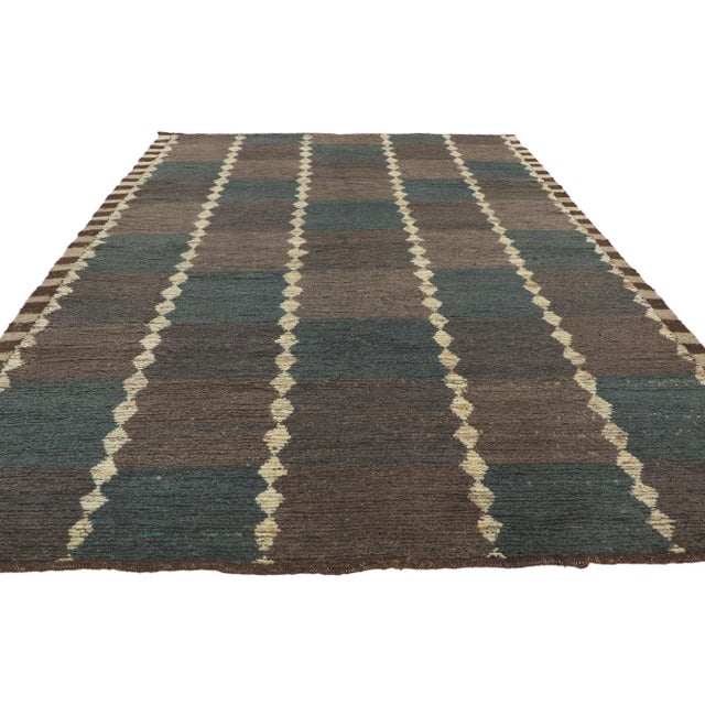 Berber Tribes of Morocco Modern Checkered Moroccan Rug - 06'01 X 08'10 For Sale - Image 4 of 10