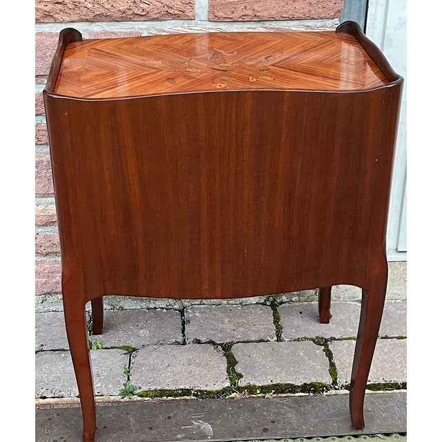 Antique Wood Inlaid Chest of Drawers, 1950s For Sale - Image 14 of 15