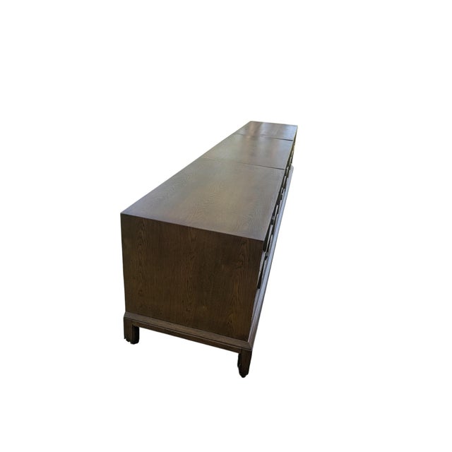 1960s Henredon "Custom Folio Three" 102" Modular Brutalist Credenza / Media Console For Sale - Image 9 of 16