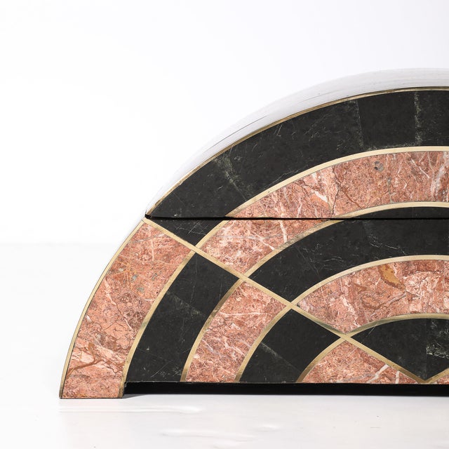 Mid-Century Tessellated Marble Demilune Box by Celerie Kemble for Maitland Smith For Sale In New York - Image 6 of 13