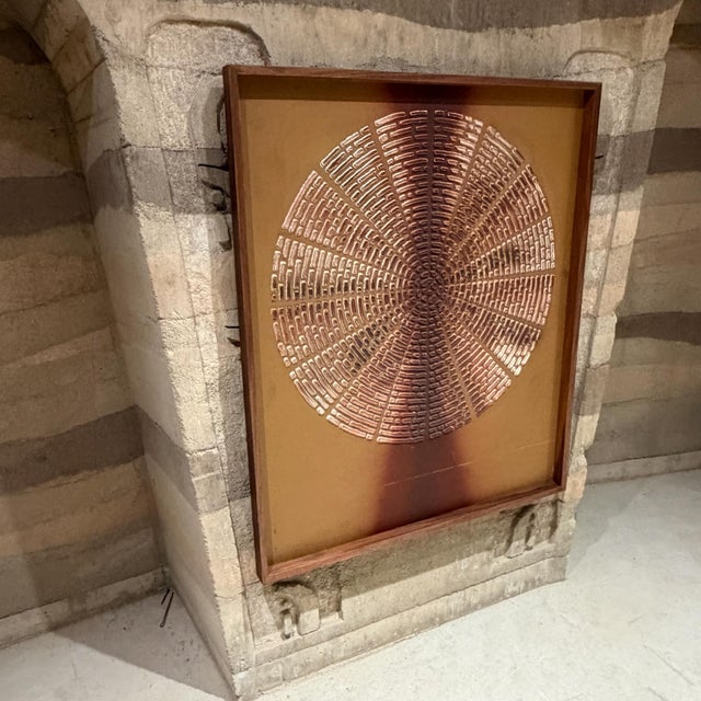 For your consideration a brutalist wall art: "SUNBURST" attributed in style to Billy Joe McCarroll + David Gillespe....