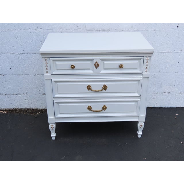 Dixie French Shabby Chic Painted Nightstand Side End Table 6572 For Sale - Image 9 of 11
