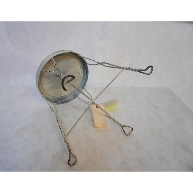 Cream Antique Metal Twisted Ice Cream Parlor Stool For Sale - Image 8 of 11