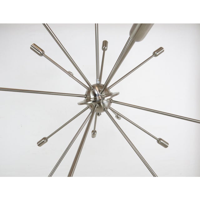 1980s Vintage Satin Chrome 16 Light Sputnik Chandelier For Sale - Image 5 of 7