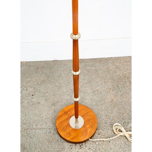 Mid-Century Modern Mid Century Modern Danish Solid Teak Floor Lamp Shade Ribbed, Denmark Yellow For Sale - Image 3 of 12