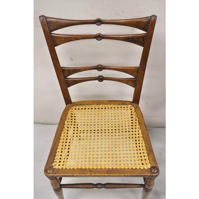Mid 19th Century Mid 19th Century Antique Italian Biedermeier Arts & Crafts Walnut Bowtie Chiavari Side Chair Pair For Sale - Image 5 of 12