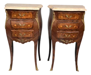 French Bedside Chests of Drawers, 1920s, Set of 2
