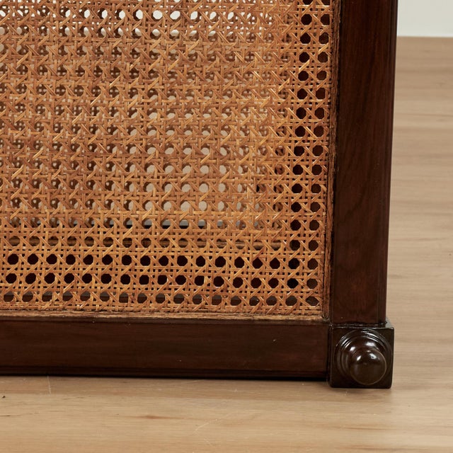 Antique British Colonial Rosewood Two Tiered Caned Stand or Table For Sale - Image 9 of 13
