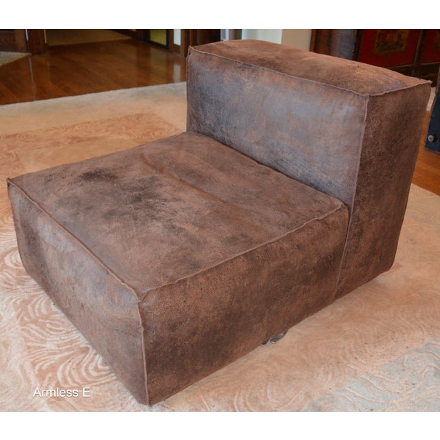 Modern Restoration Hardware Distressed Leather Sectional Chairish