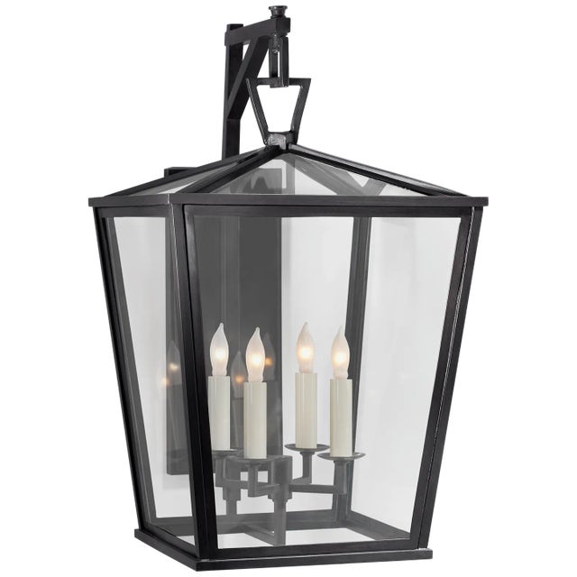 Chapman & Myers for Visual Comfort Signature Darlana Medium Bracket Lantern in Bronze For Sale