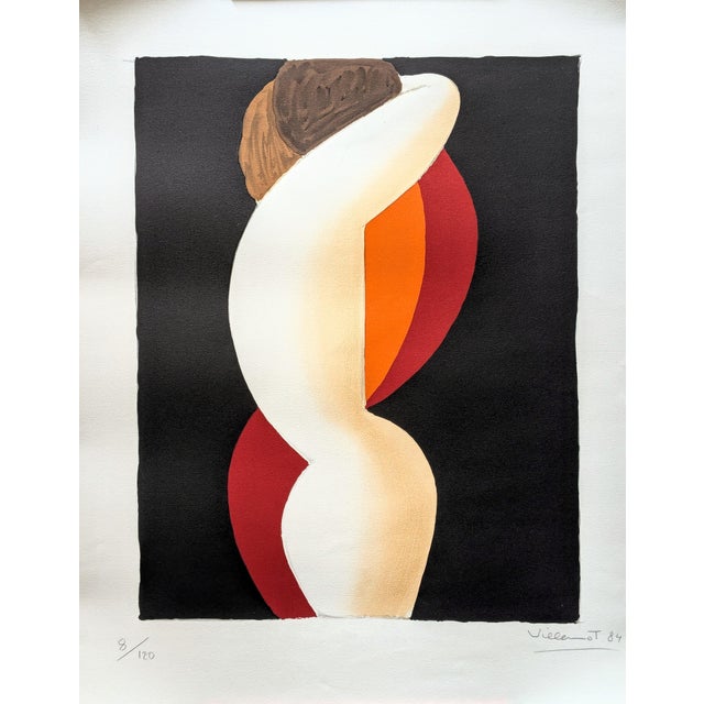 Bernard Villemot, Couple Embracing, Color Lithograph, 1980s For Sale - Image 10 of 10