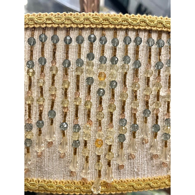 Vintage Hollywood Regency Gatsby Style Beaded Lamp For Sale - Image 10 of 10