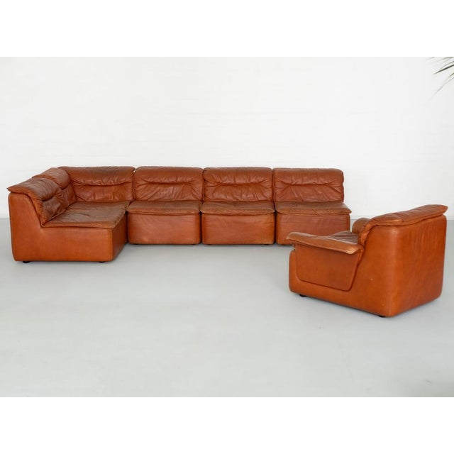 1970s Modular Leather Sofa from Dreipunkt International, 1970s, Set of 6 For Sale - Image 5 of 9