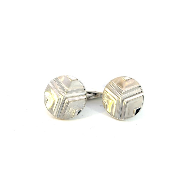 Georg Jensen 1990s Georg Jensen Estate Cufflinks Sterling Silver, A Pair For Sale - Image 4 of 4