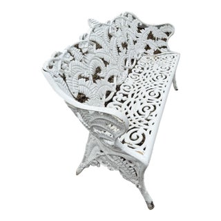 Antique Fern and Berry Cast Iron Bench and Chair, 2 Pieces For Sale