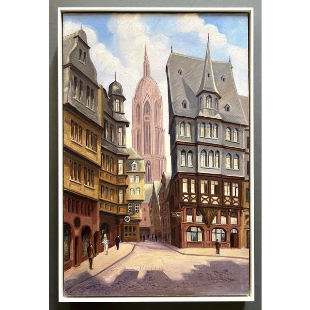 Emil Ross, the View of the Cathedral in Frankfurt Am Main from the Market, 1946, Oil on Canvas, Framed For Sale - Image 9 of 9