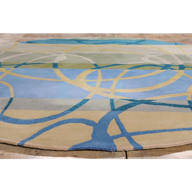 Vintage Chinese Hooked Rug, 09'01 X 09'01 For Sale - Image 10 of 11