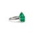 Mid-Century Modern Late 20th Century Vintage Platinum Gia Colombian Emerald Diamond Cocktail Ring, Size 4.75 For Sale - Image 3 of 8