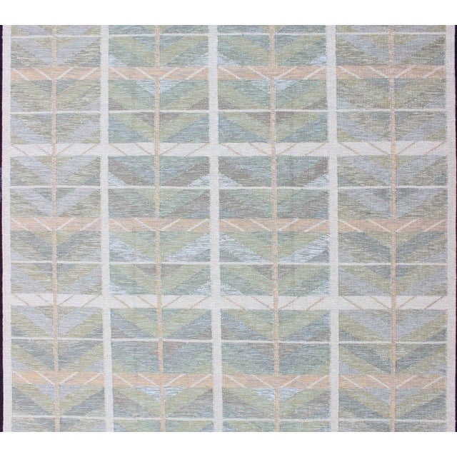 Textile Scandinavian Flat-Weave Design Rug by Keivan Woven Arts, 9'1 X 12'0 For Sale - Image 7 of 12